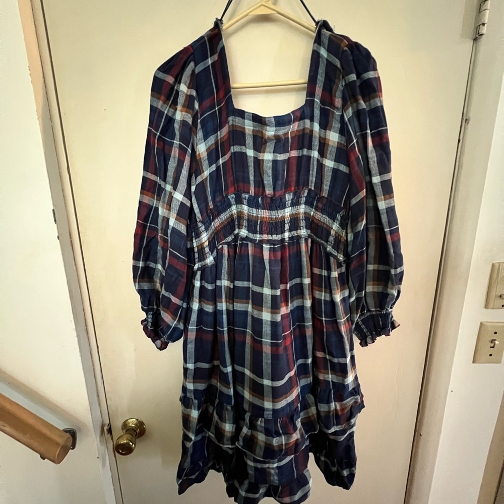 Plaid Long Sleeve Dress